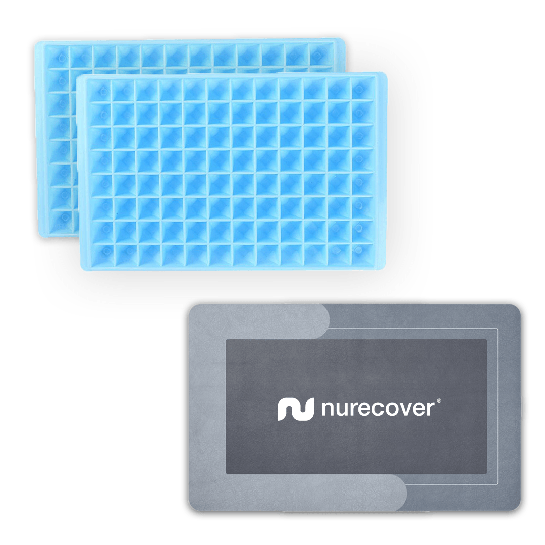 nurecover PodSet - 192 Ice Cube Tray + Water Absorbant Mat - nurecover